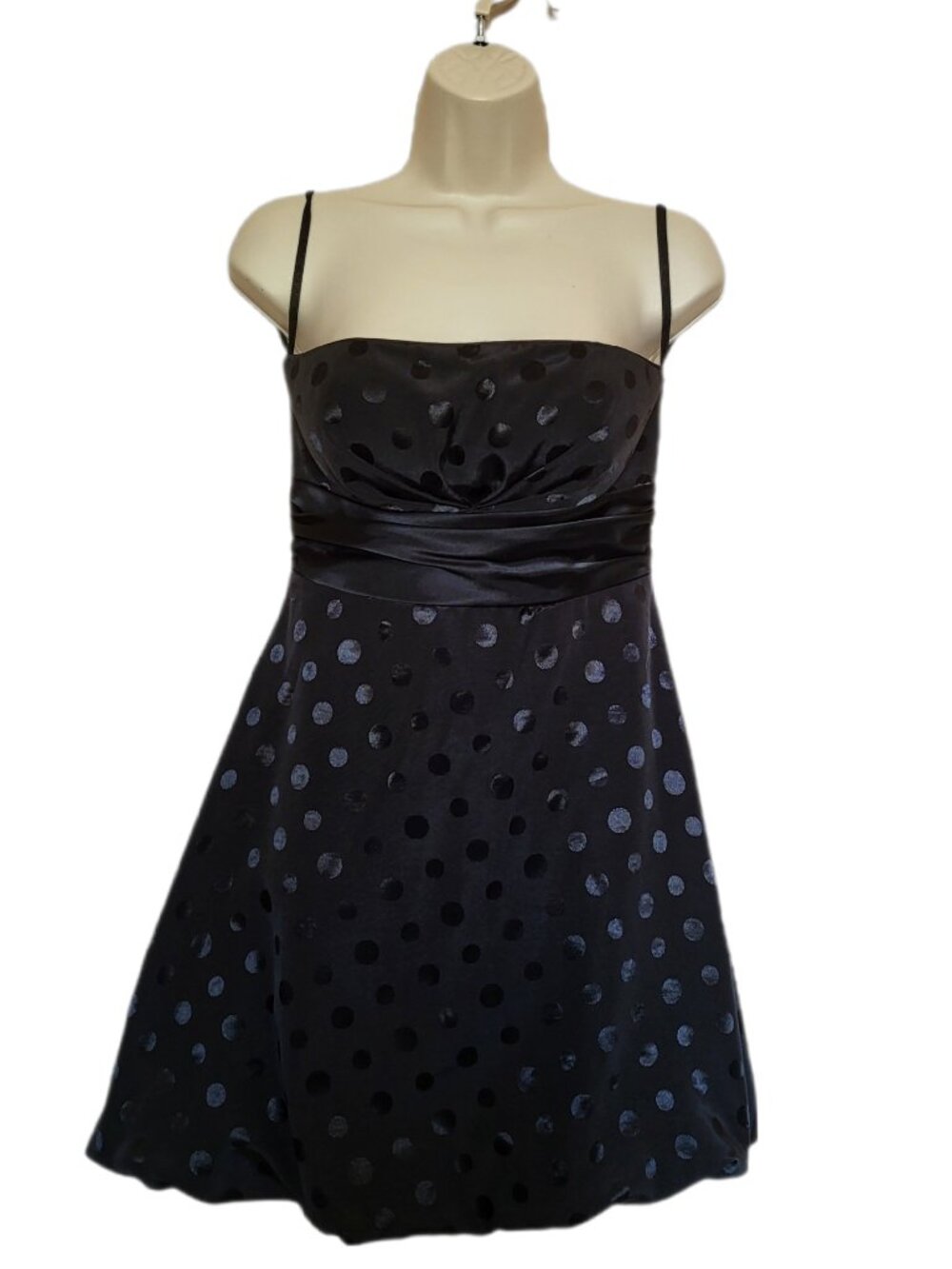 LAURA PETITES Women's Black Strapless Polka Dot Cocktail Dress Size 4P